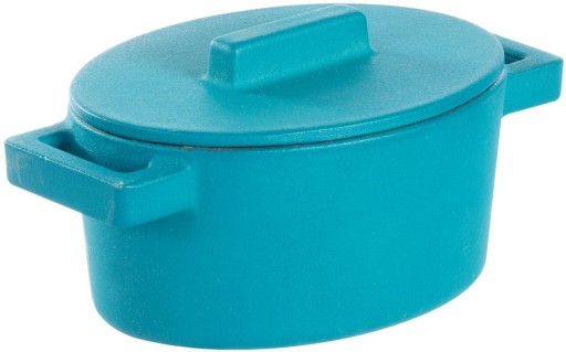 Cratita ovala din fonta emailata Sambonet Terra.Cotto  design Vasques Stefania  capac fonta  13x10cm  450ml  Anise