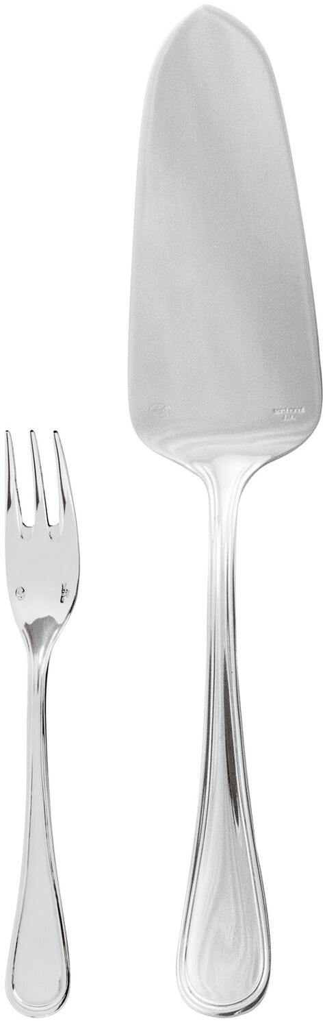 Set tacamuri desert Sambonet Contour  13 piese  inox placat cu argint