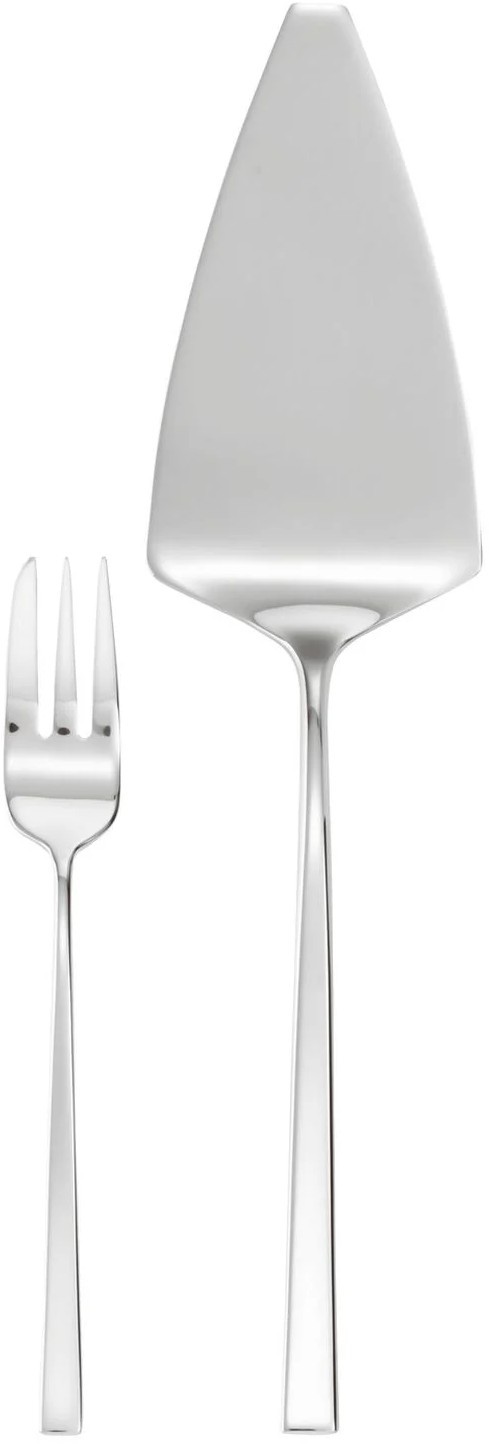 Set tacamuri desert Sambonet Linea Q  13 piese  inox placat cu argint