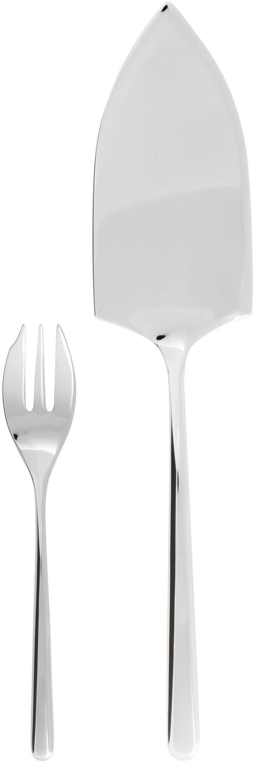 Set tacamuri desert Sambonet Linear  13 piese  inox placat cu argint