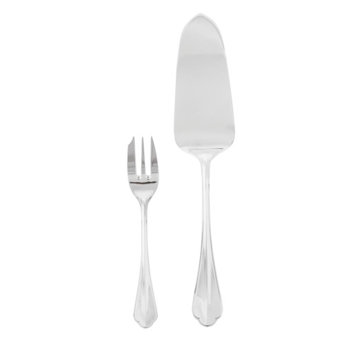 Set tacamuri desert Sambonet Rome  13 piese  inox placat cu argint