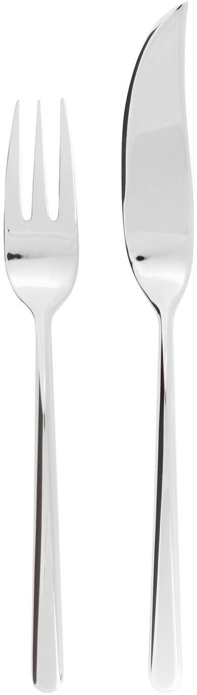 Set tacamuri peste Sambonet Linear  Solid Handle  24 piese  inox placat cu argint