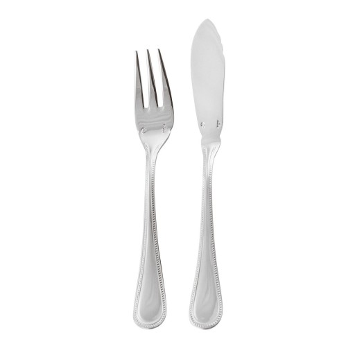 Set tacamuri peste Sambonet Perles Solid Handle  24 piese  inox placat cu argint