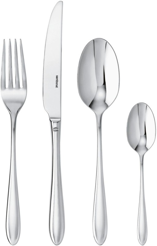 Set tacamuri Sambonet Dream Solid Handle  4 piese  inox placat cu argint