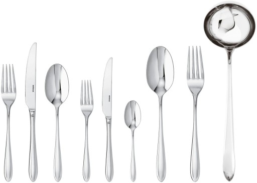 Set tacamuri Sambonet Dream Solid Handle  75 piese  inox placat cu argint