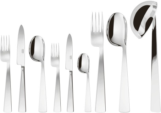 Set tacamuri Sambonet Gio Ponti Conca Orfevre Handle  75 piese  inox placat cu argint