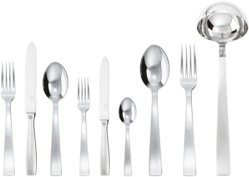 Set tacamuri Sambonet Gio Ponti Orfevre Handle  75 piese  inox placat cu argint