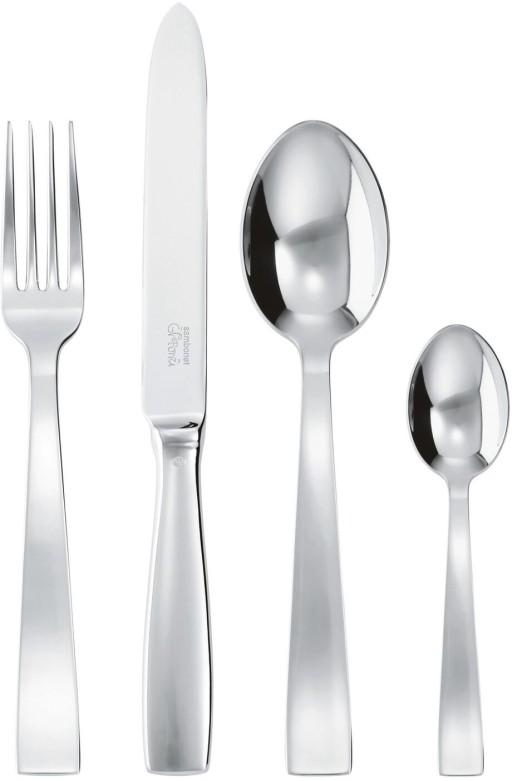 Set tacamuri Sambonet Gio Ponti Solid Handle  4 piese  inox placat cu argint