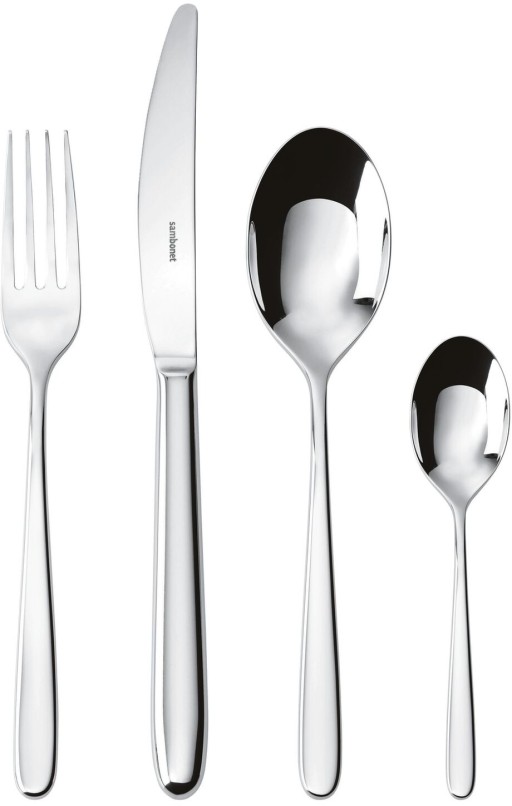 Set tacamuri Sambonet Hannah Solid Handle  4 piese  inox placat cu argint