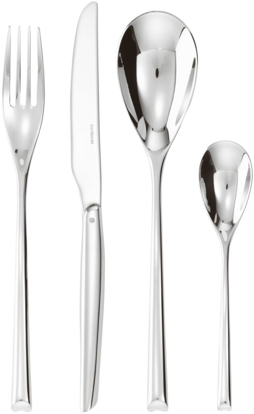 Set tacamuri Sambonet H-Art Solid Handle  24 piese  inox placat cu argint