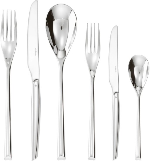 Set tacamuri Sambonet H-Art Solid Handle  36 piese  inox placat cu argint