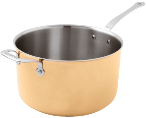 Cratita inalta cu coada Paderno seria 15600  28cm  h16cm  inductie  inox - cupru