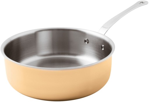 Cratita cu coada Paderno seria 15600  24cm  h8cm  inductie  inox - cupru