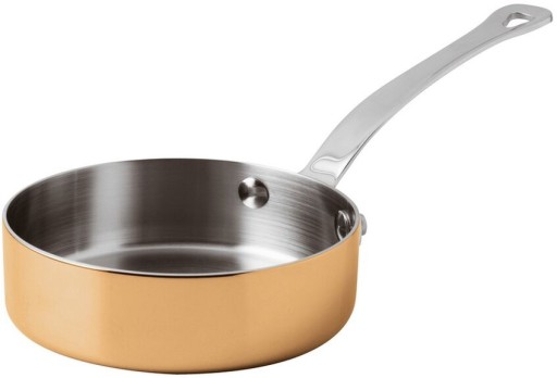 Tigaie adanca Paderno seria 15600 mini  12cm  h3cm  inox - cupru