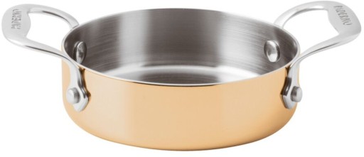 Tigaie cu doua manere Paderno seria 15600 mini  12cm  h3cm  inox - cupru