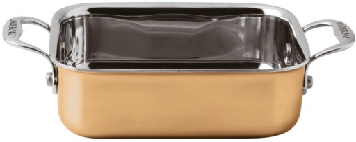 Tava rectangulara Paderno seria 15600 mini  12x10cm  h4cm  inox - cupru
