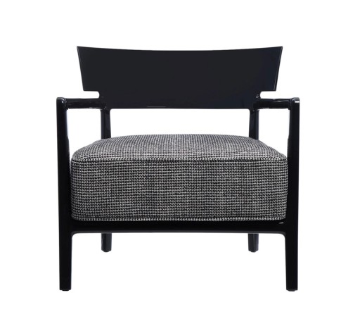 Fotoliu Kartell Cara design Philippe Starck & Sergio Schito  cadru negru  tapiterie Fancy negru-bej