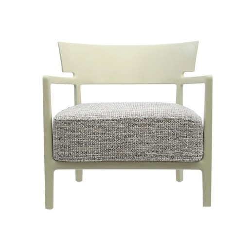 Fotoliu Kartell Cara design Philippe Starck & Sergio Schito  cadru verde  tapiterie Fancy verde-negru