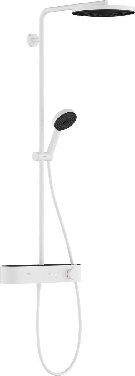 Coloana de dus Hansgrohe Pulsify S 260 1jet EcoSmart  cu baterie termostatata ShowerTablet Select 400  alb mat