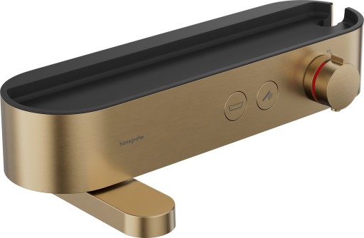 Baterie cada termostatata Hansgrohe ShowerTablet Select 400 cu pipa rotativa  bronz periat