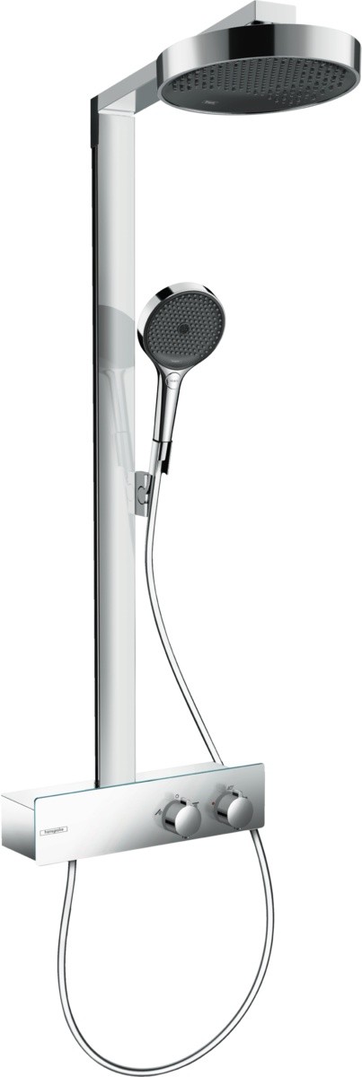 Coloana de dus Hansgrohe Rainfinity 250 EcoSmart 1jet  cu baterie termostatata ShowerTablet 350  crom