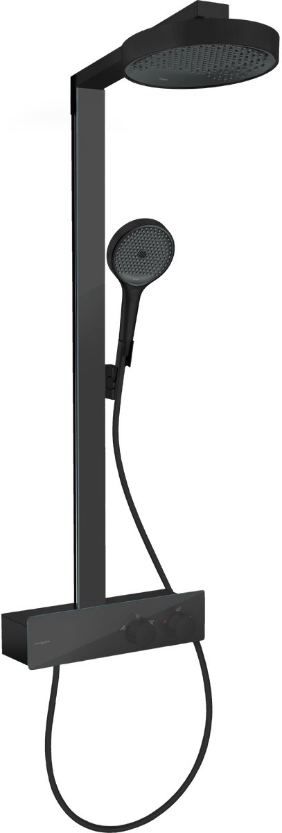 Coloana de dus Hansgrohe Rainfinity 250 EcoSmart 1jet  cu baterie termostatata ShowerTablet 350  negru mat