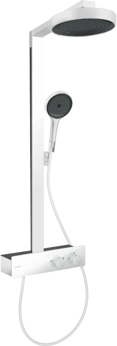 Coloana de dus Hansgrohe Rainfinity 250 EcoSmart 1jet  cu baterie termostatata ShowerTablet 350  alb mat