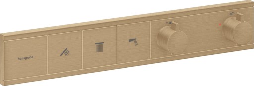 Baterie cada - dus termostatata Hansgrohe RainSelect cu 3 functii  montaj incastrat  necesita corp ingropat  bronz periat