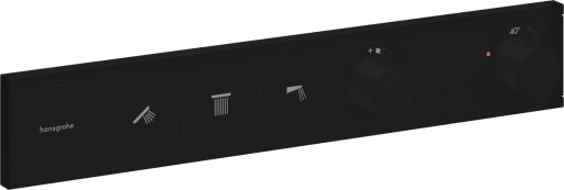 Baterie cada - dus termostatata Hansgrohe RainSelect cu 3 functii  montaj incastrat  necesita corp ingropat  negru mat