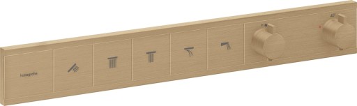 Baterie cada - dus termostatata Hansgrohe RainSelect cu 5 functii  montaj incastrat  necesita corp ingropat  bronz periat
