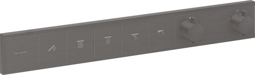 Baterie cada - dus termostatata Hansgrohe RainSelect cu 5 functii  montaj incastrat  necesita corp ingropat  negru periat
