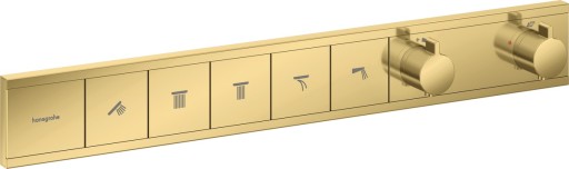 Baterie cada - dus termostatata Hansgrohe RainSelect cu 5 functii  montaj incastrat  necesita corp ingropat  gold optic lustruit