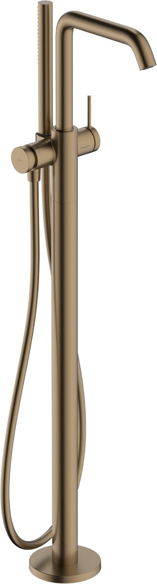 Baterie cada cu montaj pe pardoseala Hansgrohe Tecturis S  necesita corp ingropat  bronz periat