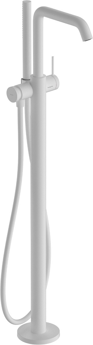 Baterie cada cu montaj pe pardoseala Hansgrohe Tecturis S  necesita corp ingropat  alb mat