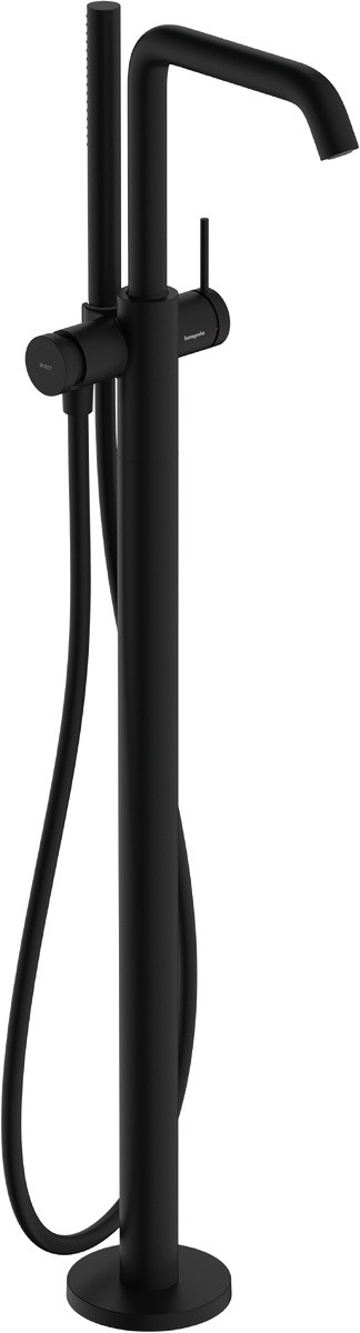 Baterie cada cu montaj pe pardoseala Hansgrohe Tecturis S  necesita corp ingropat  negru mat