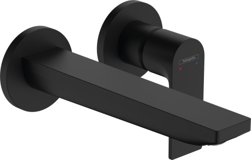 Baterie lavoar Hansgrohe Rebris E EcoSmart cu pipa 200mm  montaj incastrat  necesita corp ingropat  negru mat