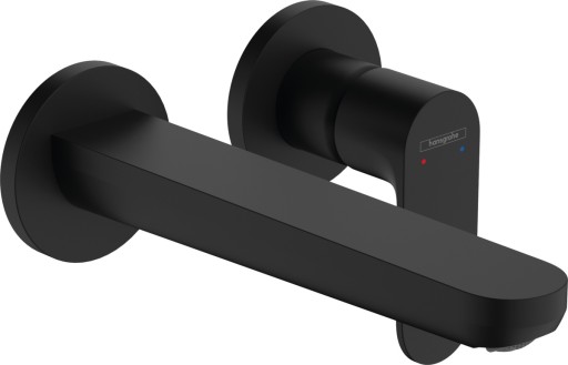Baterie lavoar Hansgrohe Rebris S EcoSmart cu pipa 200mm  montaj incastrat  necesita corp ingropat  negru mat