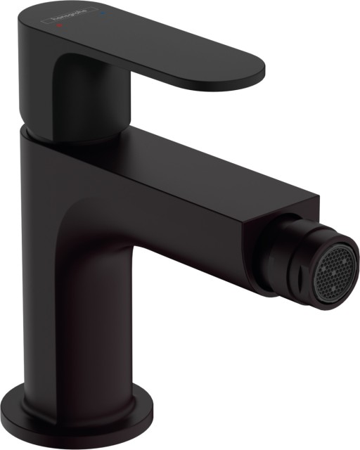 Baterie bideu Hansgrohe Rebris S EcoSmart  ventil metalic pop-up  negru mat