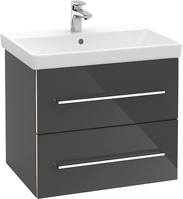 Dulap baza suspendat Villeroy & Boch Avento 580x514x452 mm cu doua sertare  negru Crystal
