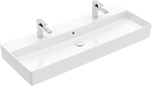 Lavoar dublu Villeroy & Boch Memento 2.0 CeramicPlus 120cm cu preaplin  alb Alpin
