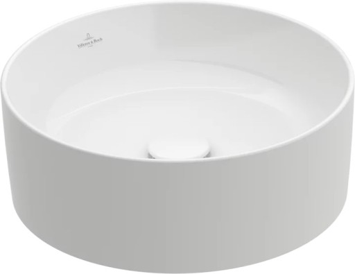 Lavoar tip bol Villeroy & Boch Collaro CeramicPlus 40cm rotund  fara orificiu baterie  fara preaplin  alb Alpin
