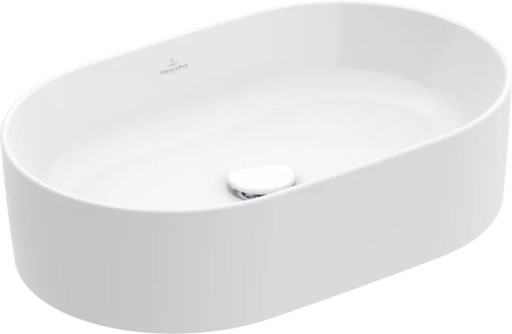 Lavoar tip bol Villeroy & Boch Collaro CeramicPlus 56x36cm oval  fara orificiu baterie  fara preaplin  alb  alb Alpin