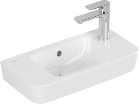 Lavoar Villeroy & Boch O.Novo Compact 50x25cm cu preaplin  pozitionare baterie dreapta  alb Alpin