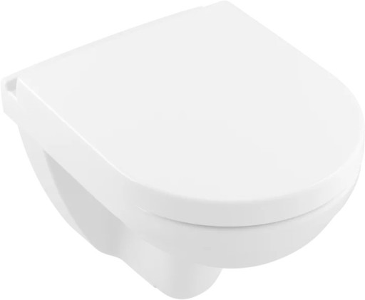 Set vas WC suspendat Villeroy & Boch O.Novo CeramicPlus 49x36cm Directflush si capac cu Inchidere lenta  alb Alpin