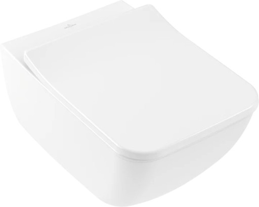 Set vas WC suspendat Villeroy & Boch Venticello CeramicPlus DirectFlush cu capac slim inchidere lenta  alb Alpin