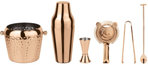 Set accesorii cocktail Paderno Set Ice  5 piese  cupru