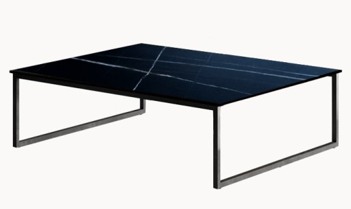 Masuta Gamma T62  top ceramic Noir Desir  baza metalica  100x100cm  h34cm  Made in Italy