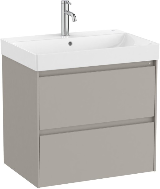 Set mobilier Roca Ona cu dulap baza cu doua sertare 65cm si lavoar  gri mat