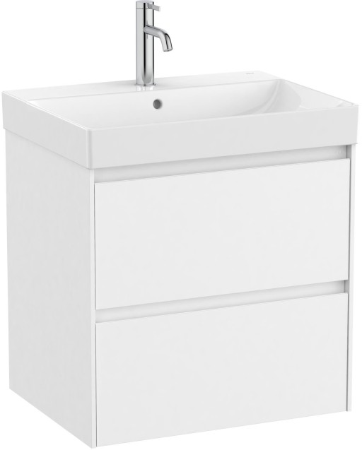 Set mobilier Roca Ona cu dulap baza cu doua sertare 60cm si lavoar  alb mat