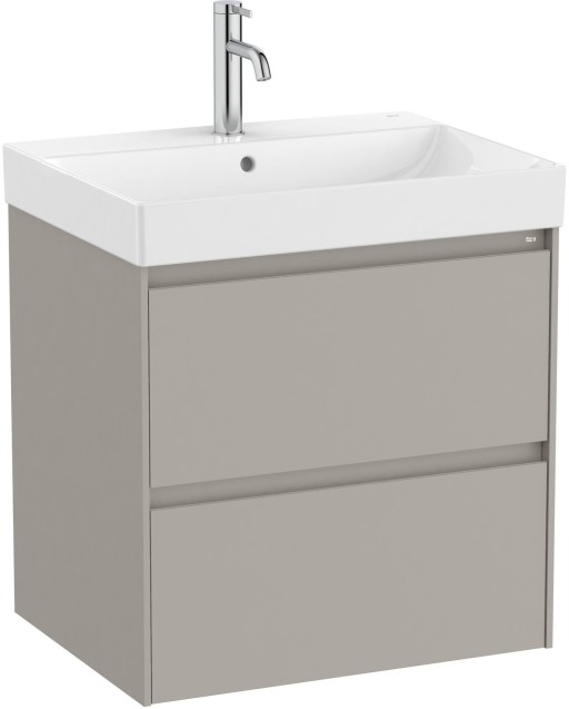 Set mobilier Roca Ona cu dulap baza cu doua sertare 60cm si lavoar  gri mat